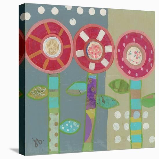Trio Of Red Flowers-Julie Beyer-Stretched Canvas