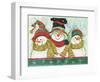 Trio of Snowmen Wearing Hats, Scarves-Beverly Johnston-Framed Giclee Print