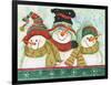 Trio of Snowmen Wearing Hats, Scarves-Beverly Johnston-Framed Giclee Print