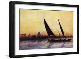 Trip on Nile by Felucca, from Empress Eugenie of France's Journey in Egypt-Charles Theodore Frere-Framed Giclee Print