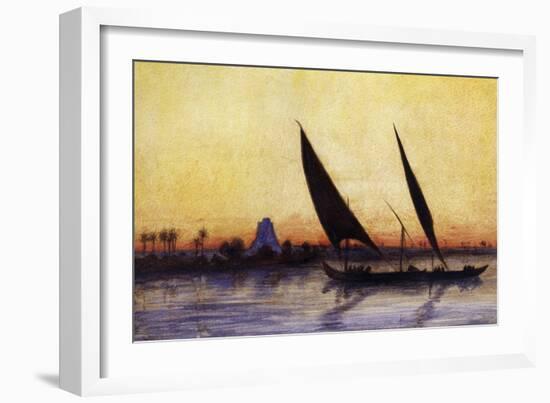 Trip on Nile by Felucca, from Empress Eugenie of France's Journey in Egypt-Charles Theodore Frere-Framed Giclee Print