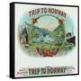 Trip to Norway Brand Cigar Box Label, Nautical-Lantern Press-Framed Stretched Canvas