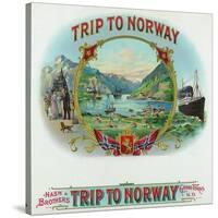 Trip to Norway Brand Cigar Box Label, Nautical-Lantern Press-Stretched Canvas