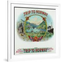 Trip to Norway Brand Cigar Box Label, Nautical-Lantern Press-Framed Art Print