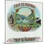 Trip to Norway Brand Cigar Box Label, Nautical-Lantern Press-Mounted Art Print