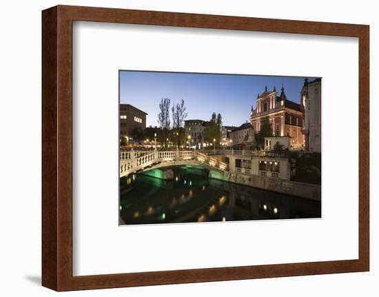 Triple Bridges, Old Town, Ljubljana, Slovenia-Ben Pipe-Framed Photographic Print