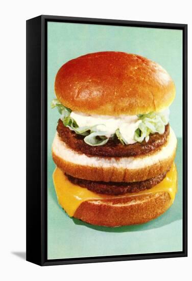 Triple Burger-null-Framed Stretched Canvas