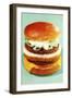 Triple Burger-null-Framed Art Print