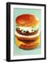 Triple Burger-null-Framed Art Print
