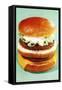 Triple Burger-null-Framed Stretched Canvas