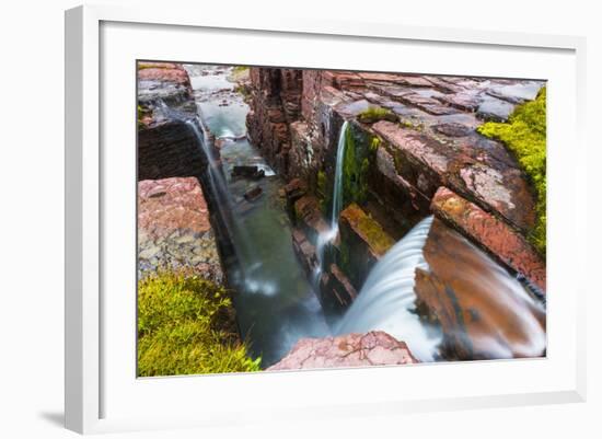 Triple Falls, Glacier National Park, Montana-Russ Bishop-Framed Photographic Print