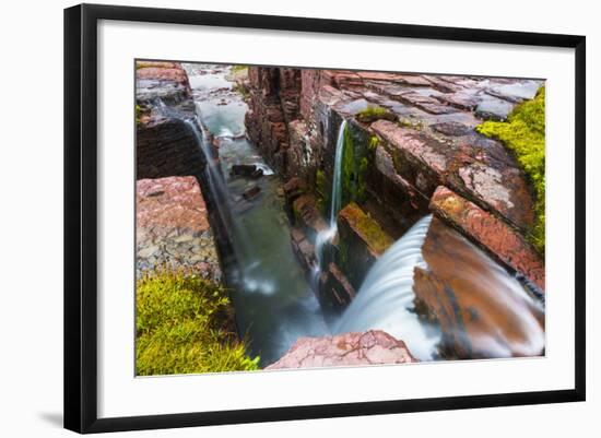 Triple Falls, Glacier National Park, Montana-Russ Bishop-Framed Photographic Print