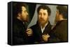 Triple Portrait of Goldsmith-Lorenzo Lotto-Framed Stretched Canvas