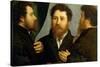 Triple Portrait of Goldsmith-Lorenzo Lotto-Stretched Canvas