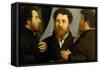 Triple Portrait of Goldsmith-Lorenzo Lotto-Framed Stretched Canvas