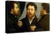 Triple Portrait of Goldsmith-Lorenzo Lotto-Stretched Canvas