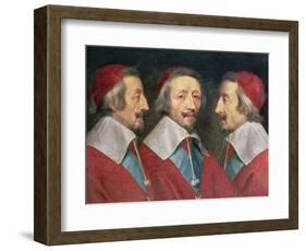 Triple Portrait of the Head of Richelieu, 1642-Philippe De Champaigne-Framed Giclee Print