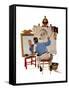 "Triple Self-Portrait", February 13,1960-Norman Rockwell-Framed Stretched Canvas