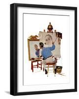 "Triple Self-Portrait", February 13,1960-Norman Rockwell-Framed Premium Giclee Print