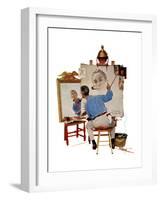 "Triple Self-Portrait", February 13,1960-Norman Rockwell-Framed Premium Giclee Print