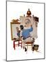 "Triple Self-Portrait", February 13,1960-Norman Rockwell-Mounted Premium Giclee Print