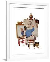 "Triple Self-Portrait", February 13,1960-Norman Rockwell-Framed Giclee Print