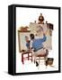 "Triple Self-Portrait", February 13,1960-Norman Rockwell-Framed Stretched Canvas