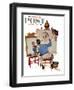 "Triple Self-Portrait" Saturday Evening Post Cover, February 13,1960-Norman Rockwell-Framed Giclee Print