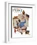 "Triple Self-Portrait" Saturday Evening Post Cover, February 13,1960-Norman Rockwell-Framed Giclee Print