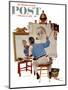 "Triple Self-Portrait" Saturday Evening Post Cover, February 13,1960-Norman Rockwell-Mounted Giclee Print