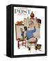 "Triple Self-Portrait" Saturday Evening Post Cover, February 13,1960-Norman Rockwell-Framed Stretched Canvas