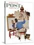 "Triple Self-Portrait" Saturday Evening Post Cover, February 13,1960-Norman Rockwell-Stretched Canvas