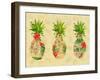 Triple Tropical Pineapple Collage-Julie DeRice-Framed Art Print