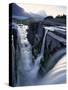 Triple Waterfall at Logan Pass, Glacier National Park, Montana, USA-Chuck Haney-Stretched Canvas