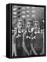 Triplets Christina Dees and Megan Dees Modeling Their Braids Before Getting Hair Cuts-Nina Leen-Framed Stretched Canvas