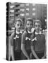 Triplets Christina Dees and Megan Dees Modeling Their Braids Before Getting Hair Cuts-Nina Leen-Stretched Canvas