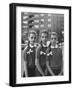 Triplets Christina Dees and Megan Dees Modeling Their Braids Before Getting Hair Cuts-Nina Leen-Framed Photographic Print