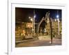 Tripod and Movie Camera Sculpture, at Night, Reflecting the Growing Film Industry, in Wellington-Don Smith-Framed Photographic Print