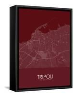 Tripoli, Libya Red Map-null-Framed Stretched Canvas