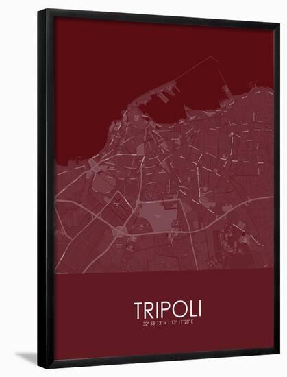 Tripoli, Libya Red Map-null-Framed Poster