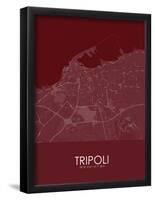 Tripoli, Libya Red Map-null-Framed Poster