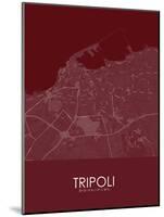 Tripoli, Libya Red Map-null-Mounted Poster