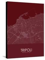Tripoli, Libya Red Map-null-Stretched Canvas