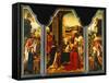 Triptych: Adoration of the Magi, with St. James Presenting the Donor and St. Catherine of…-Master of the Holy Blood-Framed Stretched Canvas