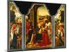 Triptych: Adoration of the Magi, with St. James Presenting the Donor and St. Catherine of…-Master of the Holy Blood-Mounted Giclee Print