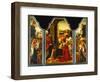 Triptych: Adoration of the Magi, with St. James Presenting the Donor and St. Catherine of…-Master of the Holy Blood-Framed Premium Giclee Print