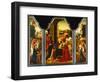 Triptych: Adoration of the Magi, with St. James Presenting the Donor and St. Catherine of…-Master of the Holy Blood-Framed Premium Giclee Print