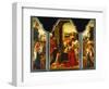 Triptych: Adoration of the Magi, with St. James Presenting the Donor and St. Catherine of…-Master of the Holy Blood-Framed Premium Giclee Print