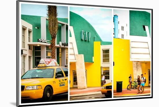 Triptych Collection - Art Deco Architecture - Yellow Cab of Miami Beach - Florida - USA-Philippe Hugonnard-Mounted Photographic Print