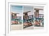 Triptych Collection - Beach Scene with a Life Guard Station - Miami Beach - Florida-Philippe Hugonnard-Framed Photographic Print